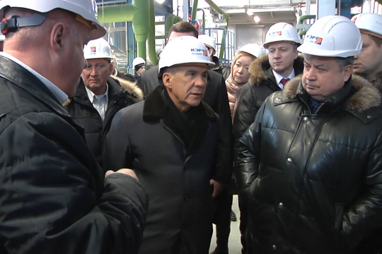 Рустам Минниханов запустил в Елабуге новую комбинированную ТЭC