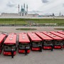 В Казань прибыла партия новых автобусов − 94 «МАЗа» выстроились на площади Тысячелетия