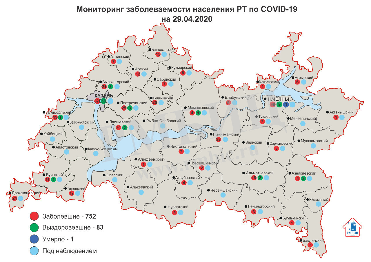 Карта Татарстана по районам
