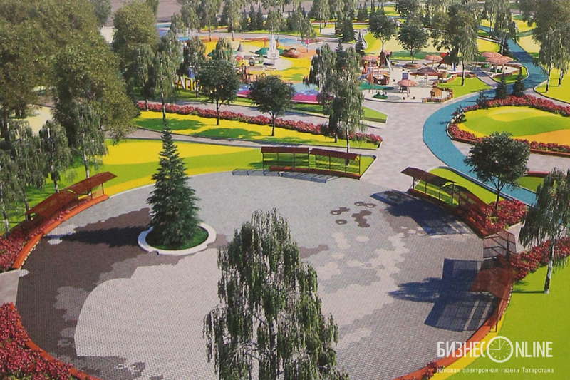 Детский парк «Континент», общий вид на елочную площадь