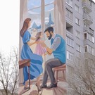 В Казани появился первый мурал-диптих, нарисованный нейросетью