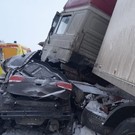 В Пестречинском районе фура подмяла под себя легковушку
