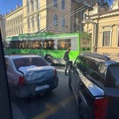 На Карла Маркса в Казани собралась километровая пробка из-за ДТП с тремя авто