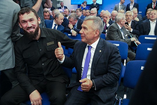 Медведев и Минниханов на конференции «ЕдРа» в Москве