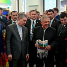 Минниханову, Хуснуллину и Бердымухамедову показали выставку Russia Halal Expo