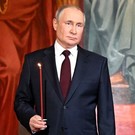 Путин посетил пасхальное богослужение в храме Христа Спасителя