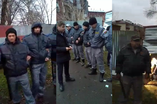 Жители Дербышек всю ночь дежурили у площадки, где идет снос бани