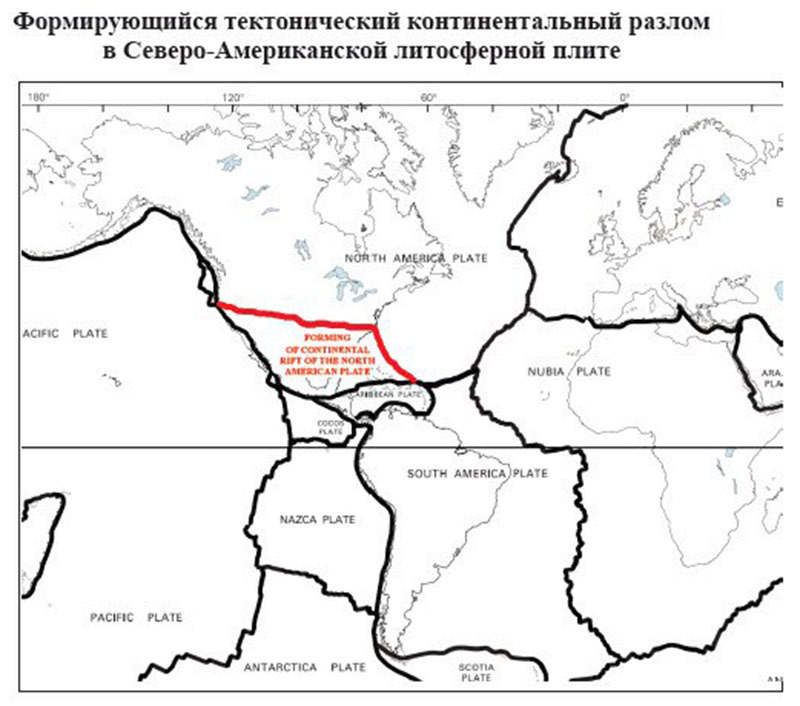 Тектонические разломы карта