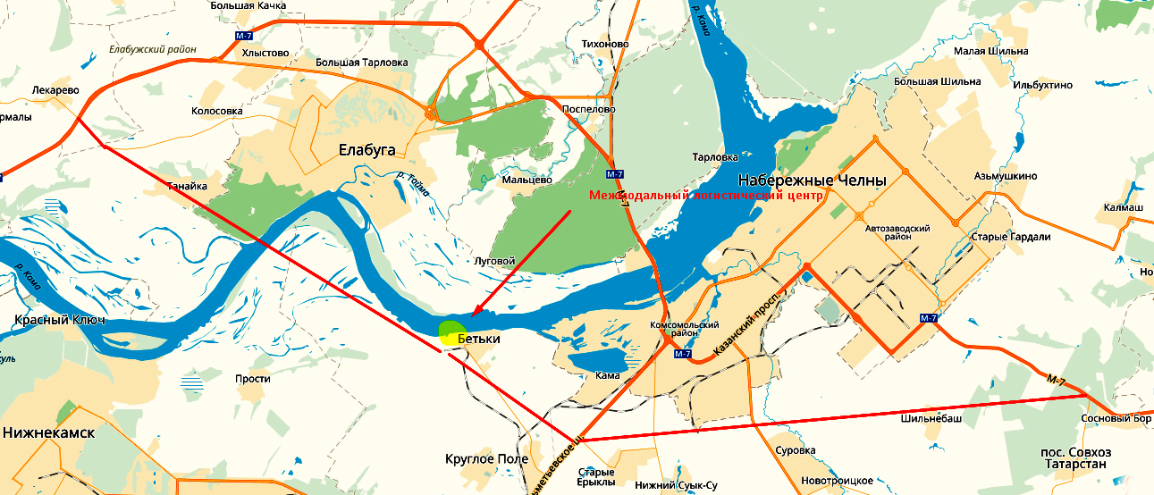 Трасса м7 казань набережные челны карта