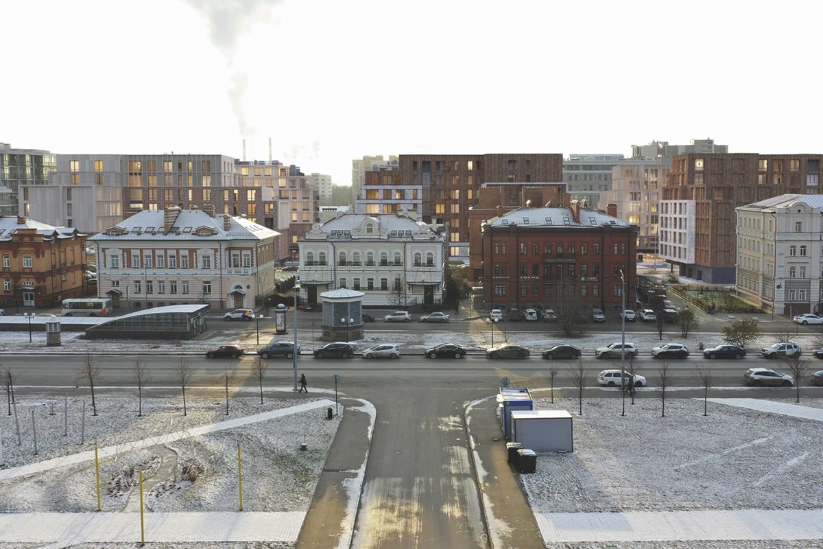 Вид на жилой комплекс со стороны существующей застройки улицы Тихомирнова