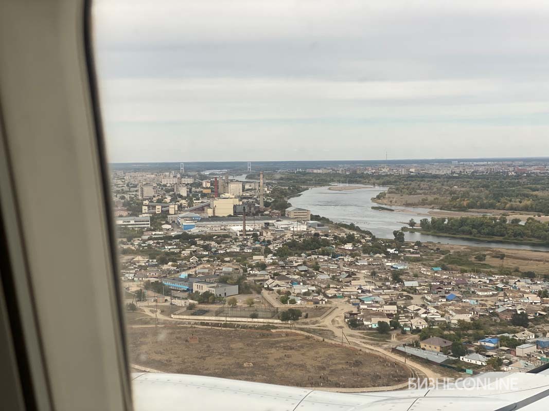 Вид на Семей из окна самолета