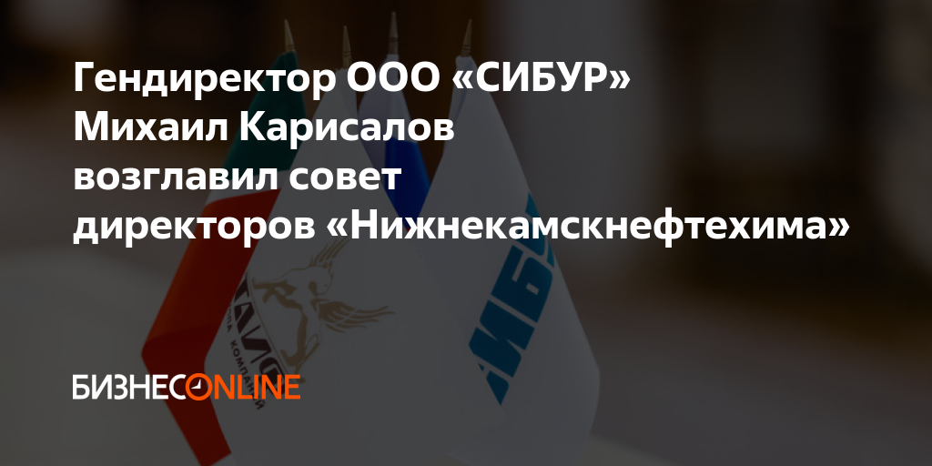 Гендиректор ООО «СИБУР» Михаил Карисалов возглавил совет директоров ...