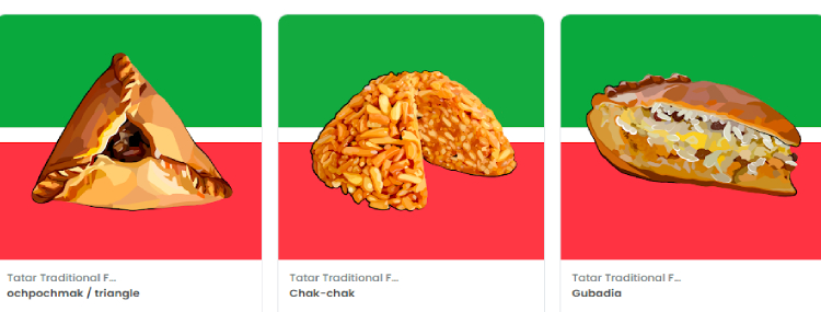 На OpenSea можно найти даже коллекцию татарской выпечки — токены эчпочмака, чак-чака и губадии на фоне флага Татарстана