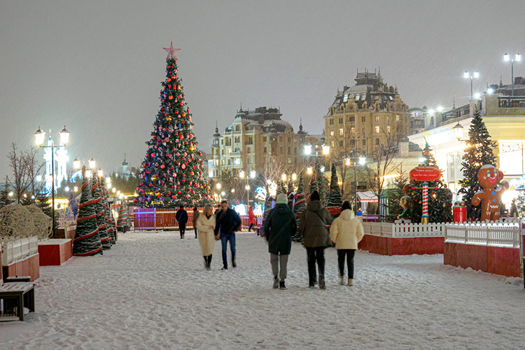 В эти выходные на Кремлевской набережной заработал сказочный городок «Библиотека Деда Мороза