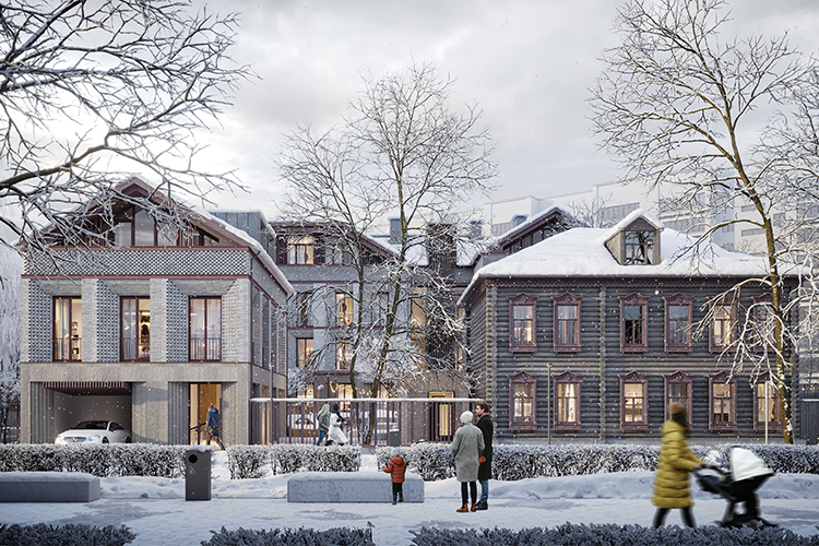 В историческом центре Казани построят новый жилой комплекс «Аристократ» на 13 квартир, две из которых — в отдельно стоящем особняке с деревянным фасадом