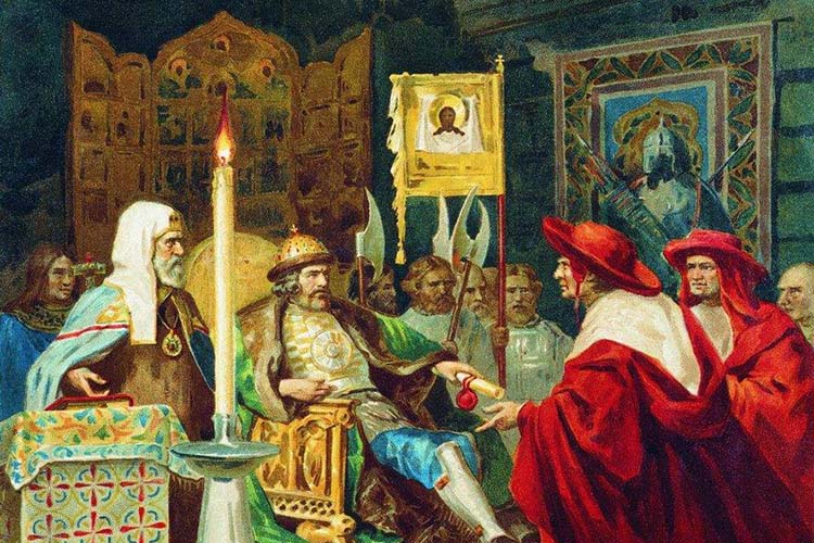 «Князь Александр Невский принимает папских легатов»