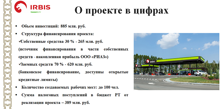 Компания ООО «РИАЗ» планирует построить АЗС на трассе Казань — Буинск — Ульяновск. Помимо многотопливной автозаправки, которая будет включать в себя и АГНКС, в комплексе также появится магазин, гостиница на 50 мест, автомойка и парковка