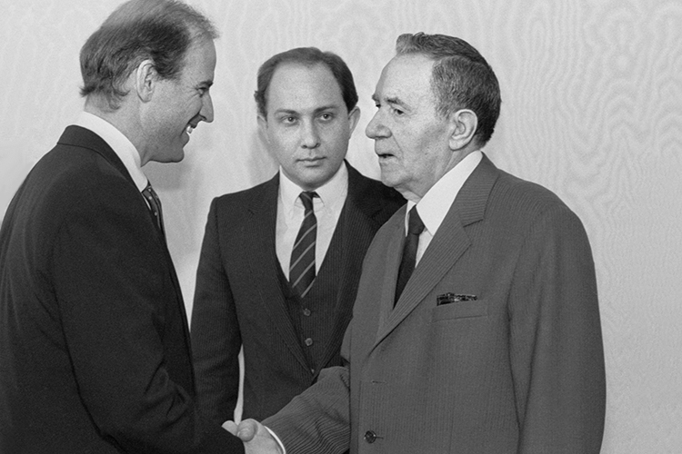 Джозеф Байден и Андрей Громыко во время переговоров в Москве. 1988 г.