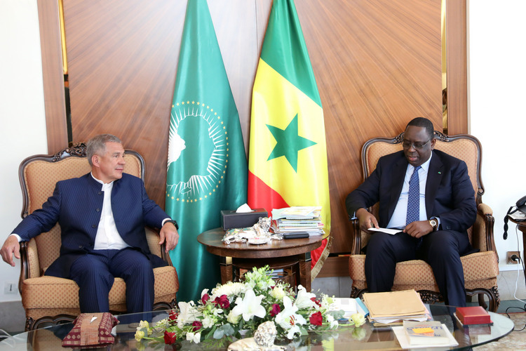 Рустам Минниханов на встрече с президентом Сенегала Маки Саллом