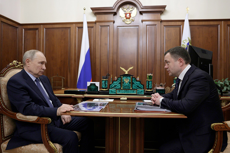 Встреча Владимира Путина с председателем ПАО «Банк ПСБ» Петром Фрадковым