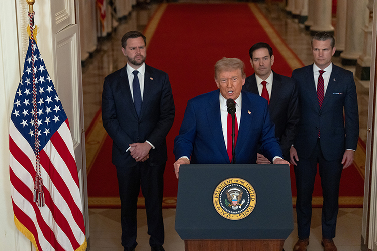 Дональд Трамп в обращении к нации объяснил, что цель США — остановить ядерную угрозу, исходящую от главного «спонсора терроризма в мире»