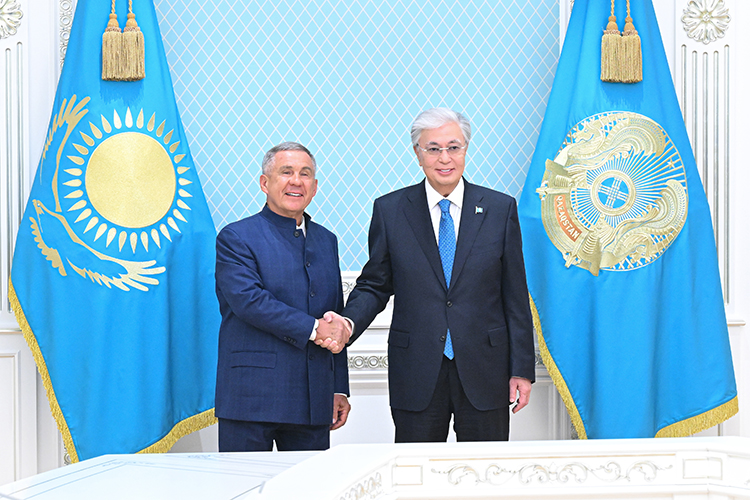 Токаев принял Минниханова в своей резиденции в Астане — в Акорде Токаев принял Минниханова в своей резиденции в Астане — в Акорде