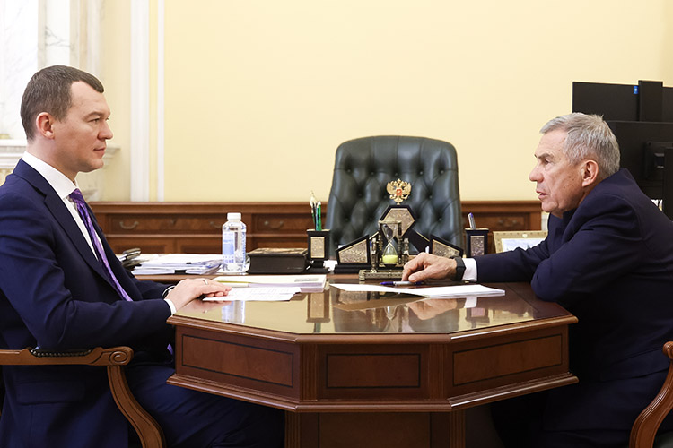 Михаил Дегтярев в Москве встретился в своем офисе с раисом РТ Рустамом Миннихановым