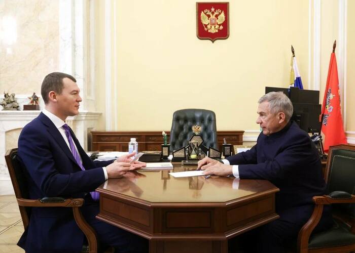 Встреча Михаила Дегтярëва и Рустама Минниханова