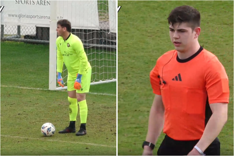 Вратарь «Струги» и судья матча