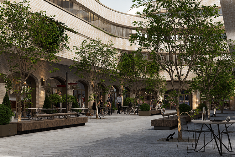 Общедоступный гастродворик площадью 5 тыс. кв.метров расположится на первой линии жилого комплекса