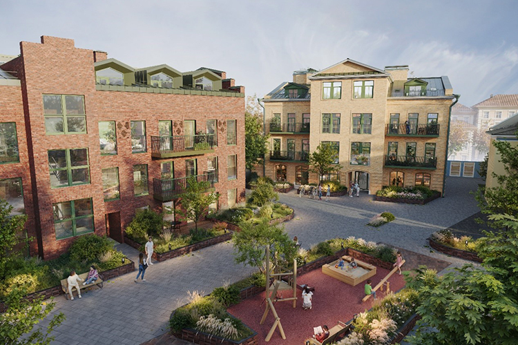 Приватный закрытый двор с красивым садом, куда есть доступ только с улицы