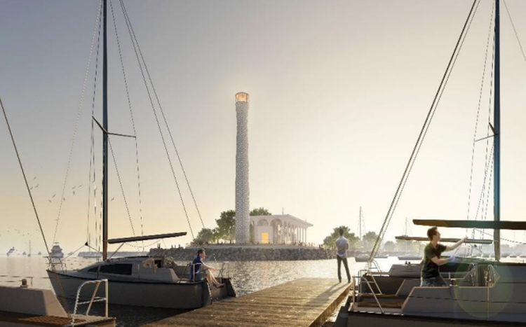 В плане по яхтенной марине берегоукрепление водохранилища набережными откосами длиной 2,1 км, а также берегоукрепление искусственных каналов и водоемов длиной 1,9 км