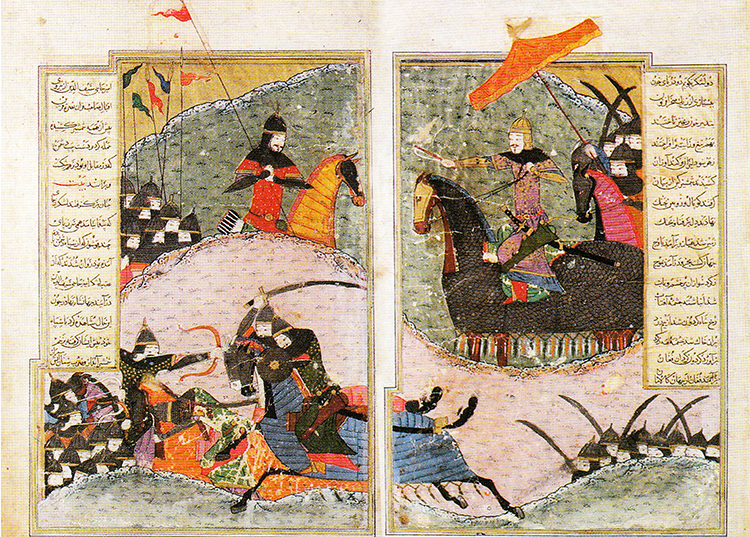 Битва между Тимуром и Токтамыш-ханом в 1391 году. Зафарнама 1436 года