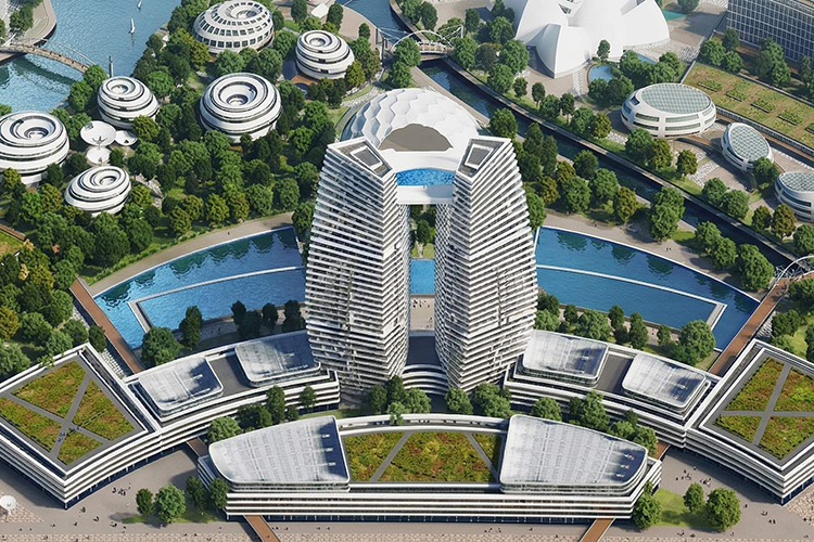 Визуальным и деловым ядром этой цифровой утопии станут два футуристичных небоскреба Alatau Iconic Complex, строительство которых уже перешло в практическую плоскость
