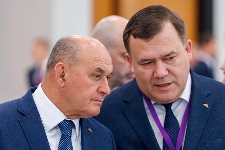 Иван Егоров (слева) на фоне турбулентности, сказавшейся на позиции коллег в бизнес-элите, поднимется на 2-е место. Устойчивое положение у гендиректора судостроительной корпорации «Ак Барс» Рената Мистахова (справа)