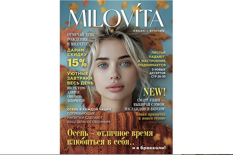 Меню тут — глянцевый журнал в духе 2010-х годов