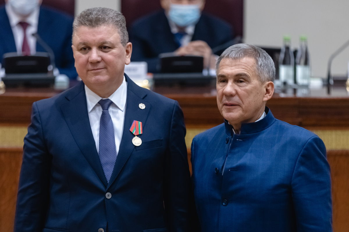 Алмаз Ахметшин и Рустам Минниханов