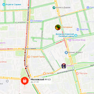 В Казани у Московского рынка столкнулись трамвай и автобус – на участке собирается пробка