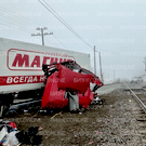 На ж/д переезде трассы Казань – Ульяновск произошло ДТП с фурой «Магнита» (фото)