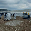 Часть нефтепродуктов из реки в Туапсе вынесло в акваторию Черного моря и на берег