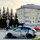 На перекрестке Зорге и Даурской автомобиль после ДТП вылетел на тротуар с людьми (фото)