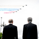 Почетный караул и триколор: Путин приехал на переговоры с Токаевым в Астане