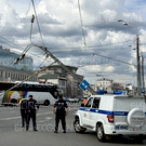 В Казани рядом со старым зданием театра им. Камала упал столб